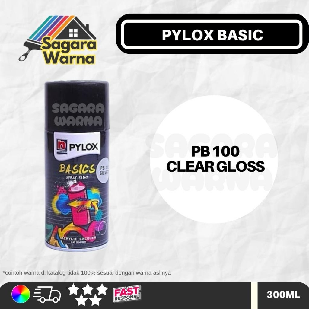 Cat Semprot Pylox Basic Clear Gloss PB 100 / Cat Aerosol / 300ML