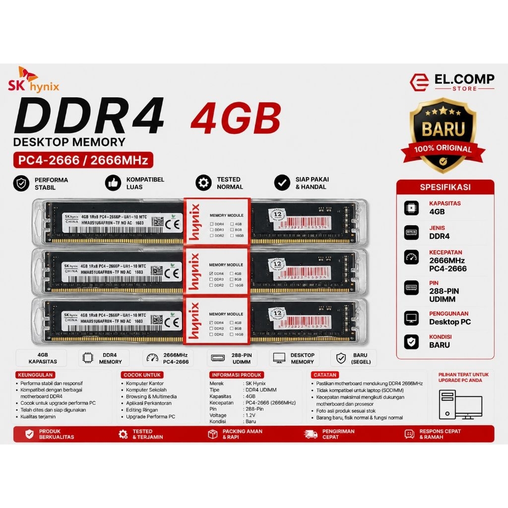 DDR4 4GB HYNIX PC 2666