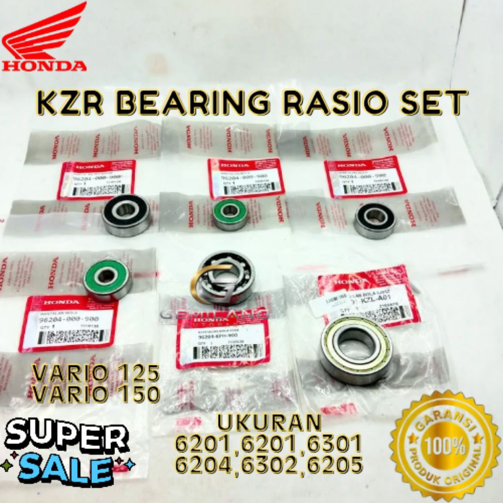 BEARING RASIO SET KODE KZR, BEARING RASIO SET VARIO 125, BEARING RASIO SET VARIO 150