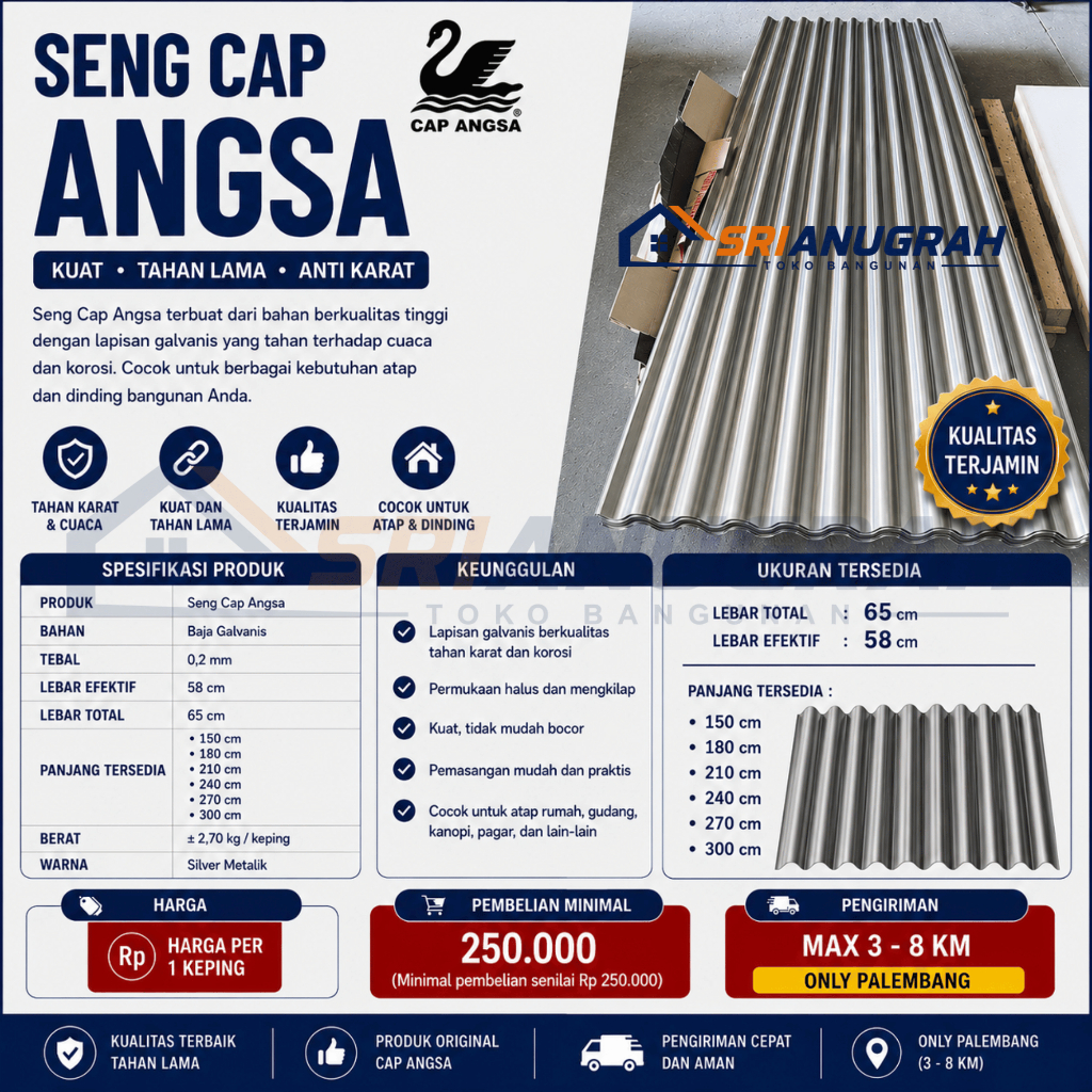 Seng Gelombang ANGSA 5KK / 6KK / 7KK / 8KK / 9KK / 10KK