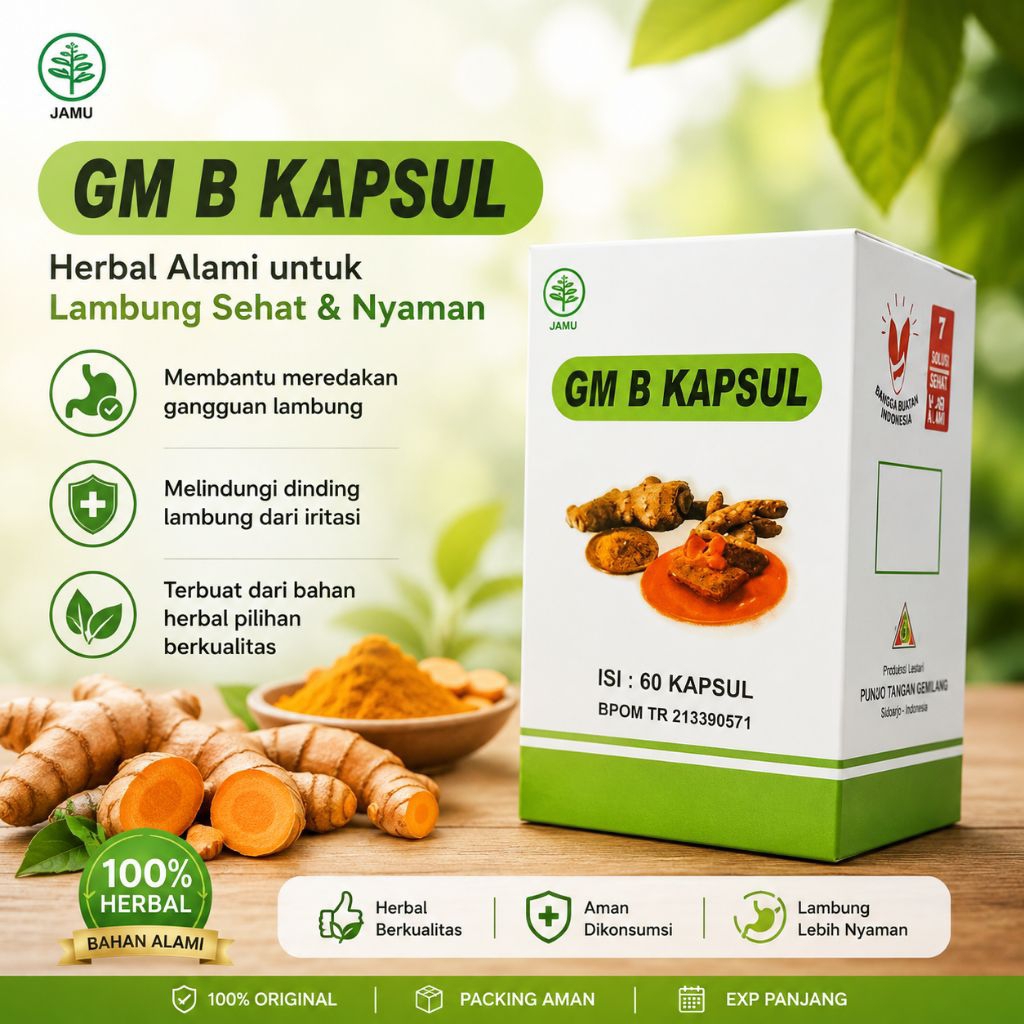 GM B Kapsul | original 100% asli | baik untuk melancarkan peredaran darah | 60 kapsul BPOM