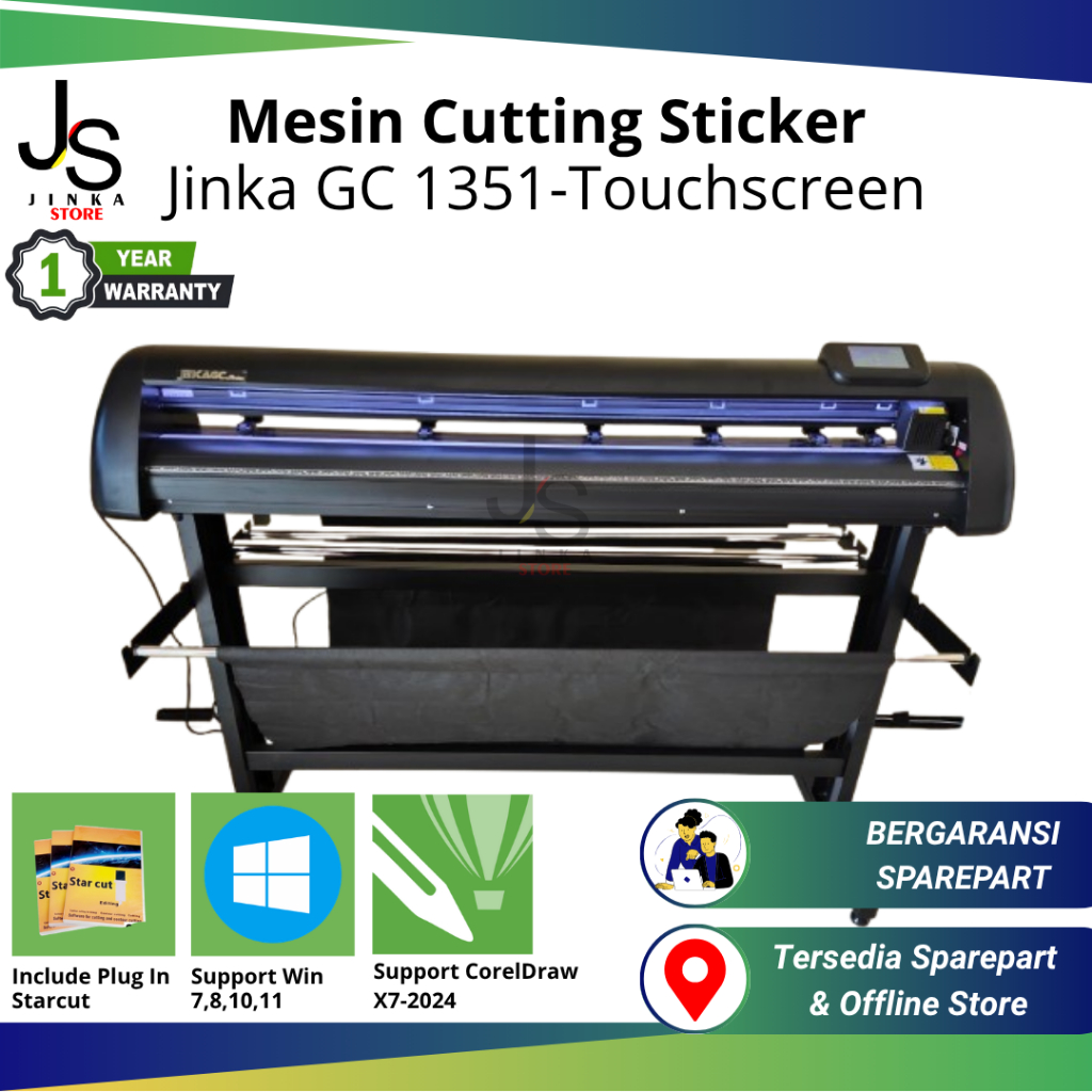 Mesin Cutting Sticker Jinka GC 1351 - Touchscreen Auto Contour | Mesin Cutting Sticker Jinka GC CAM 