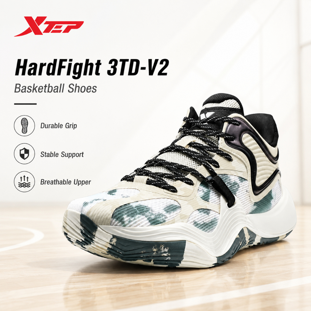 XTEP Sepatu Basket Pria Original Basketball Shoes Sneakers Olahraga Training Indoor Outdoor Size 39-