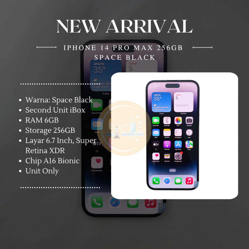 IPHONE 14 PRO MAX 256GB Space Black Second Unit Only Ex iBox