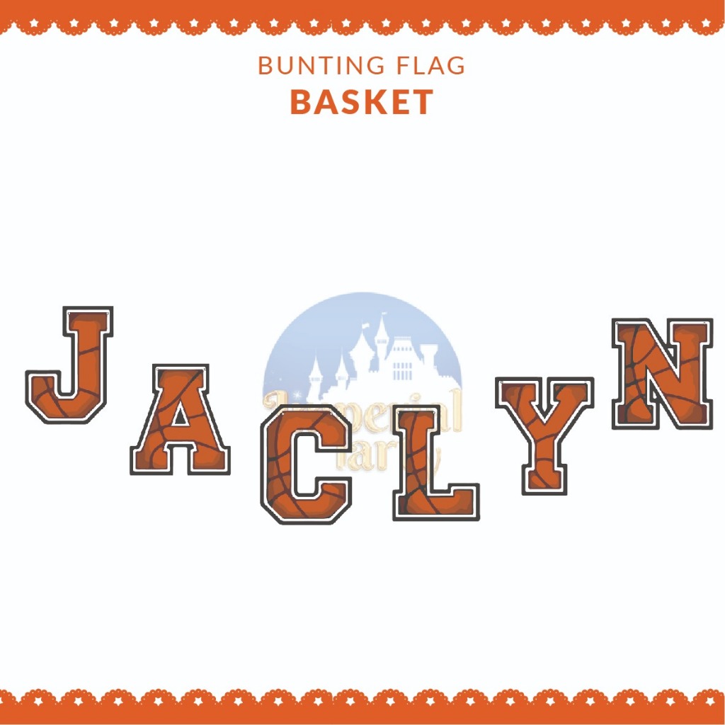 Custom Bunting Flag Banner Huruf Bola Basket Basketball