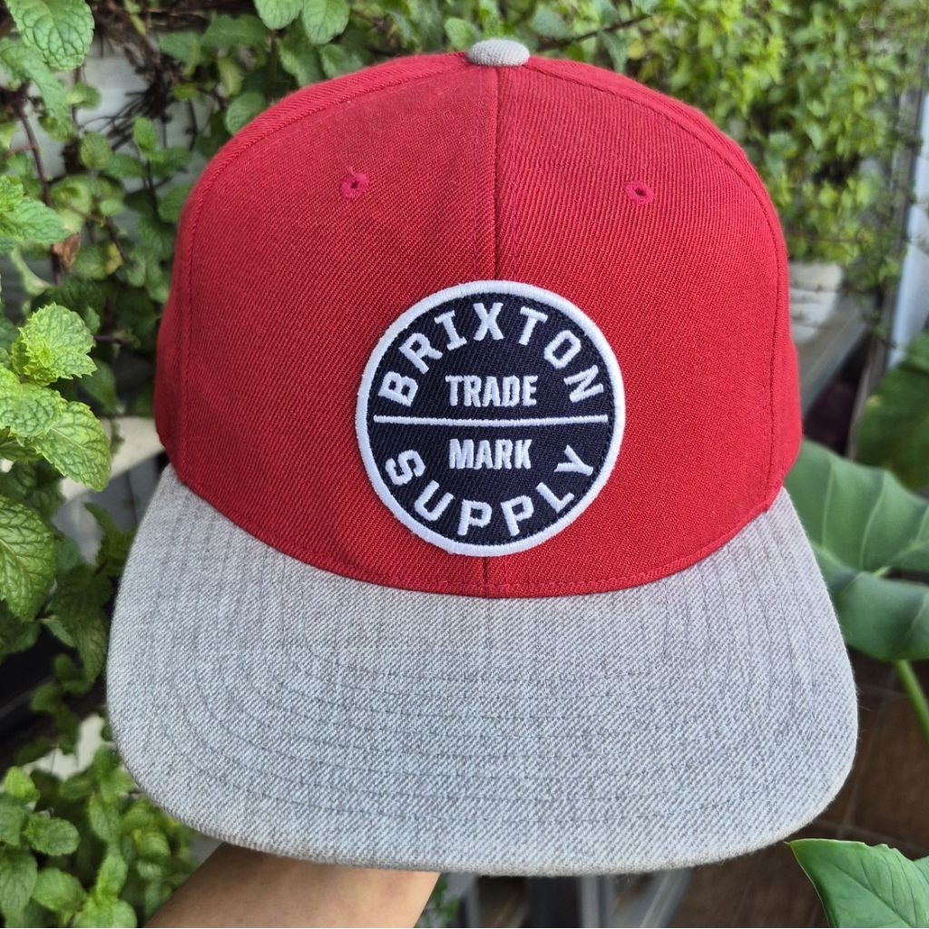 Topi Snapback Brixton Trade Mark Supply 3 Warna Merah Abu Hijau Original