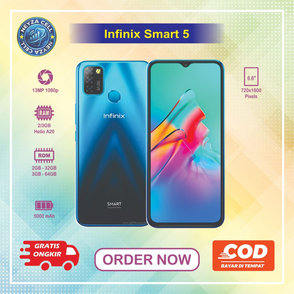 HP INFINIX SMART5 Second Normal Siap Pakai Ram 3/32 dan Ram 2/32 Garansi 6 bulan