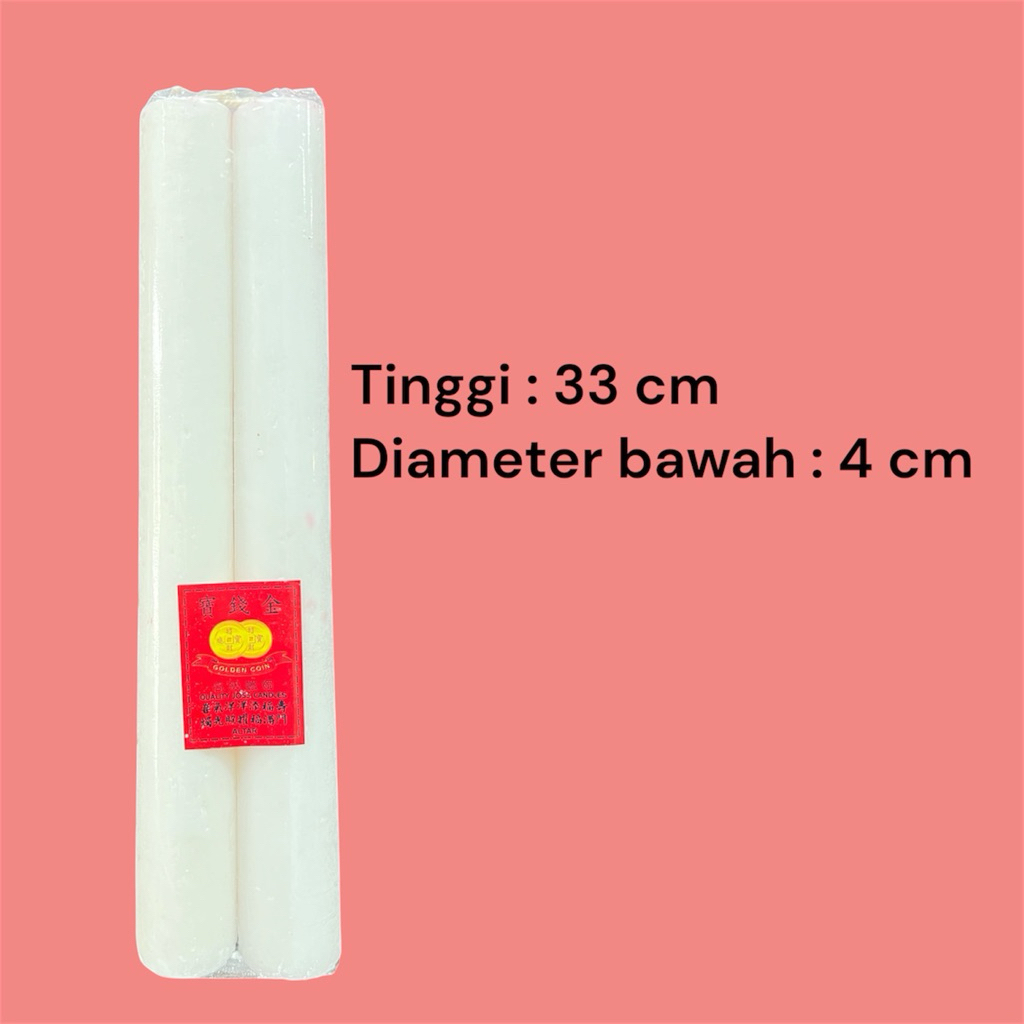 Lilin altar putih jumbo per pasang