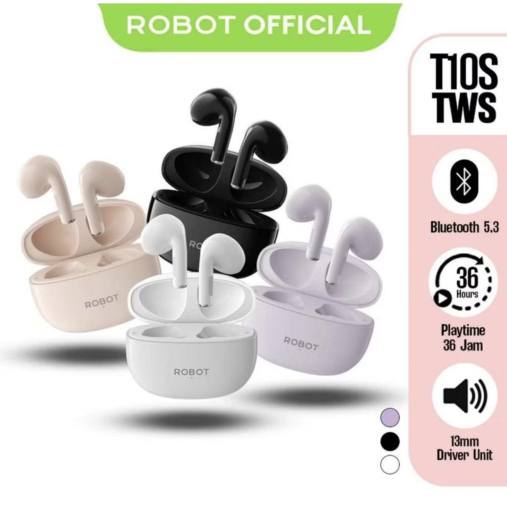 TWS Headset Bluetooth ROBOT TWS Flybuds | Bluetooth 5.3, IPX4 TWS Headset Bluetooth ROBOT TWS Flybud