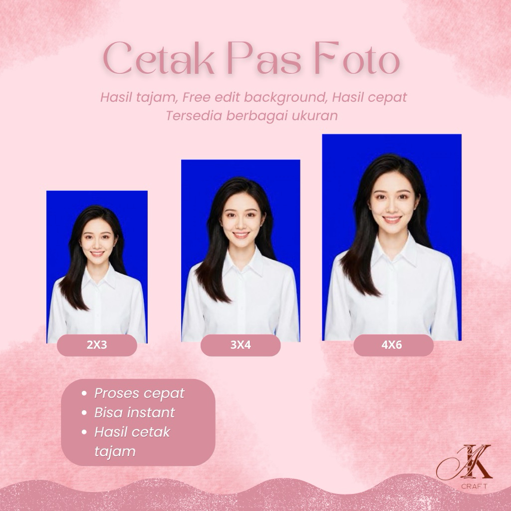 Cetak Pas Foto 2x3 3x4 4x6 Free Edit Background | Pas Foto Lamaran Kerja, Ijazah, Rapor, Visa, Paspo