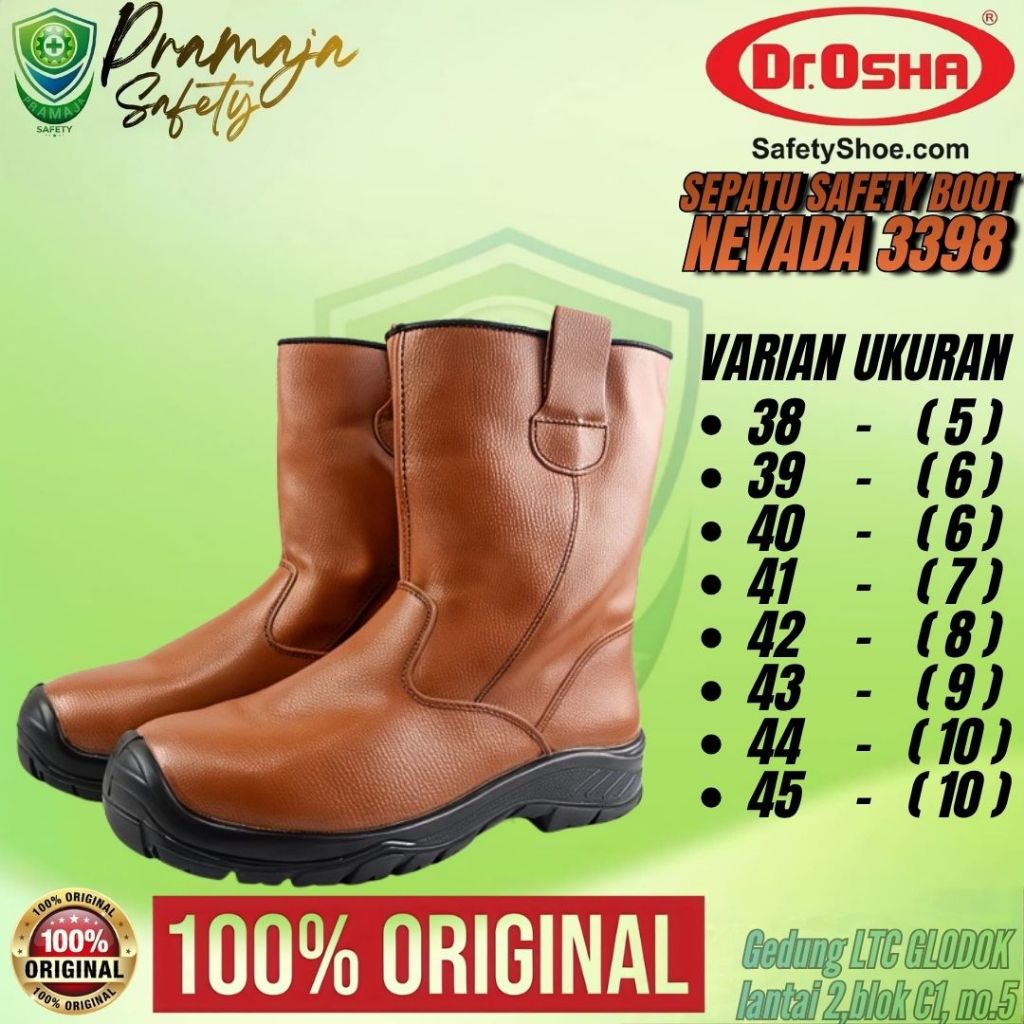SEPATU SAFETY SHOES Dr.Osha 3398 NEVADA BROWN 100% ORIGINAL Dr.Osha TERMURAH
