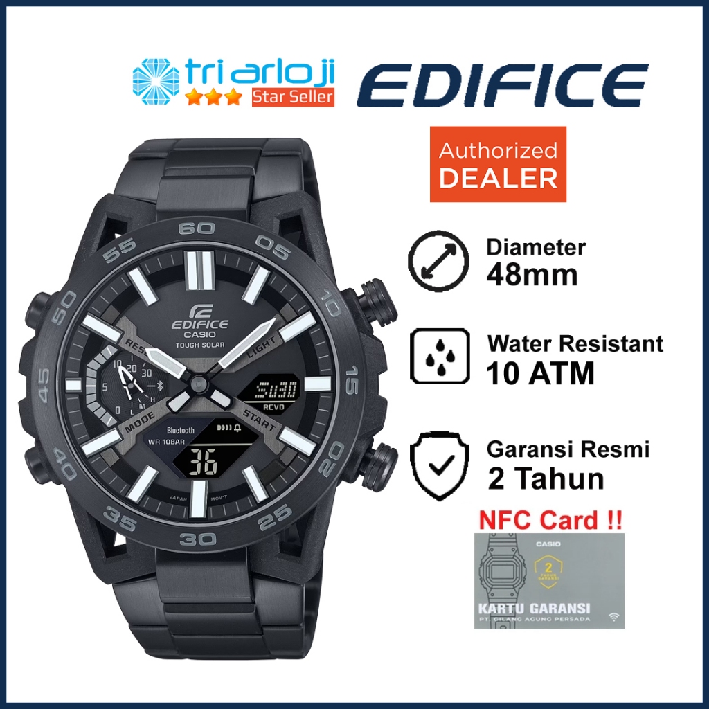 Casio Edifice ECB-2000DC-1BDF Jam Tangan Pria Bluetooth ECB-2000DC-1B ECB2000DC ECB 2000DC 1BDF