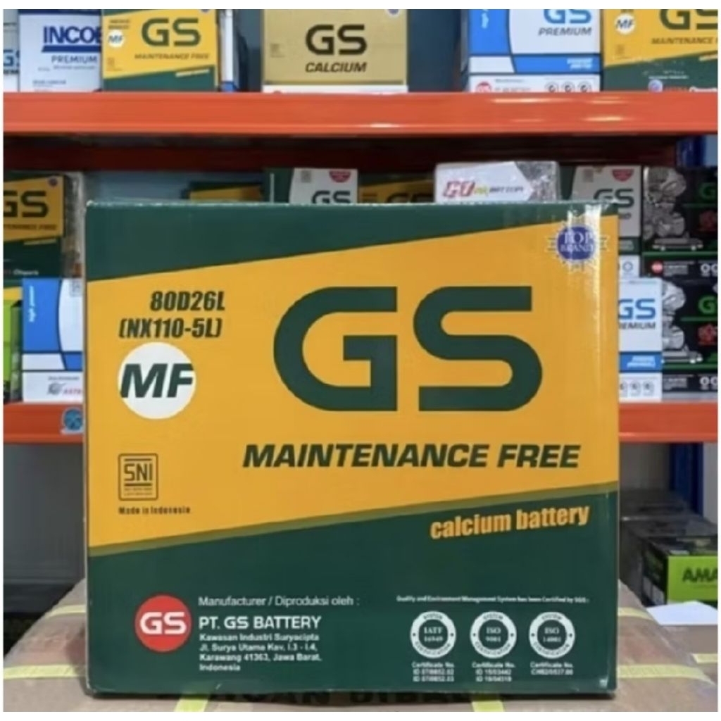 Aki kering mobil innova diesel fortuner original GS ASTRA NX110-5L 80D26L 70 Ah