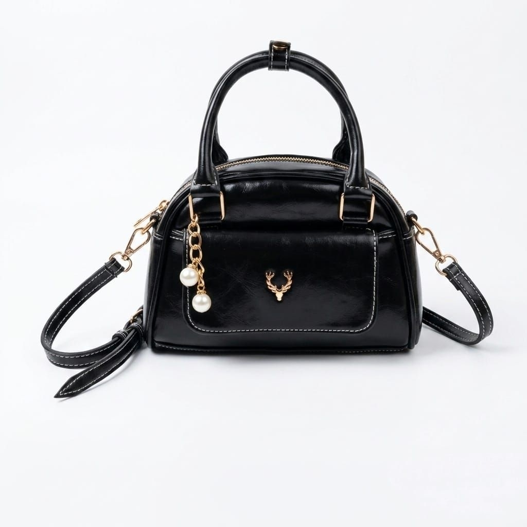 Aurora Hand Bag Wanita Premium / Tas Selempang Kulit Glossy Kilap Logo Rusa Korea Style