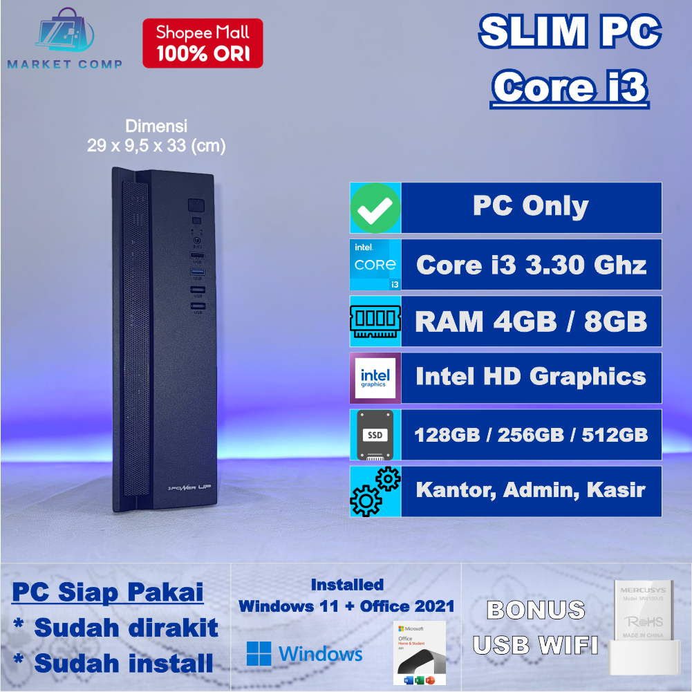 Slim PC Core i3 Kantor - CPU Komputer Rakitan