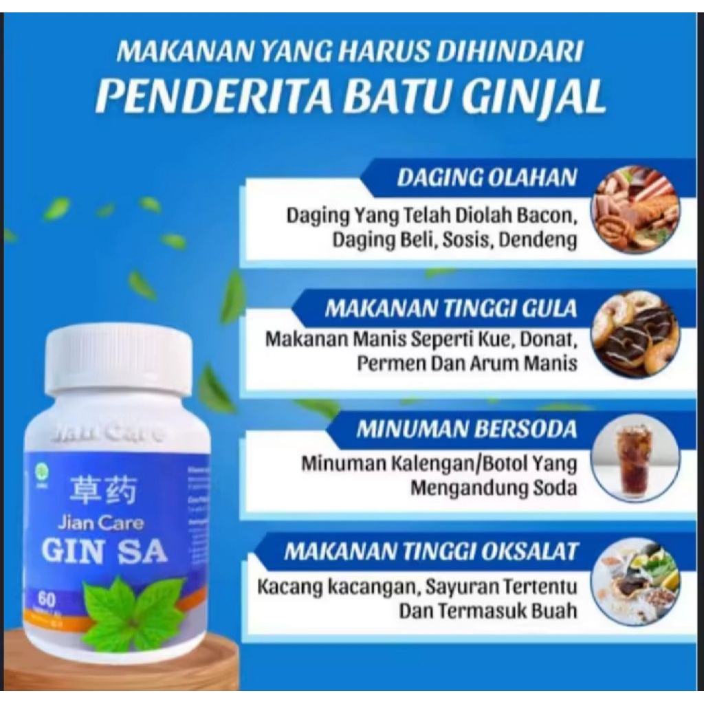 Jian Care Ginsa Pro - Obat Cina Herbal Untuk Meredakan Batu Ginjal Dan Menjaga Kesehatan Ginjal Jian