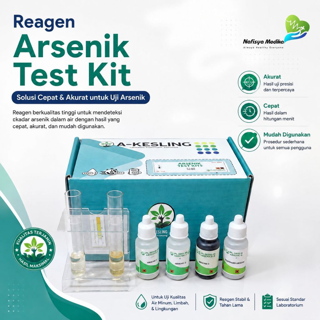 Arsenik Test Kit A-Kesling Reagen Uji Arsenik Air Minum Limbah Lingkungan Cepat Akurat Mudah Digunak