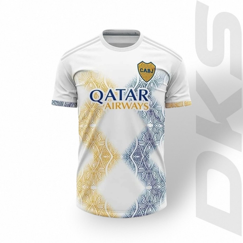 Jersey Boca Juniors White Heritage – Dryfit Adem Full Printing