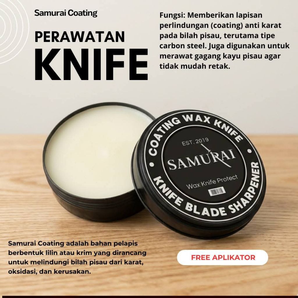 Coating Wax SM Perawatan Pisau 100gr - Pelapis Anti Karat Korosi & Oksidasi untuk Pisau Carbon Steel