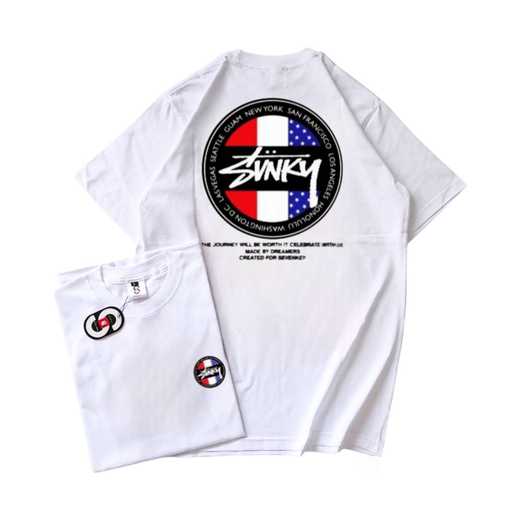 Kaos Sevenkey / Tshirt Baju Distro Pria Wanita / Kaos Oversize / Recovery White