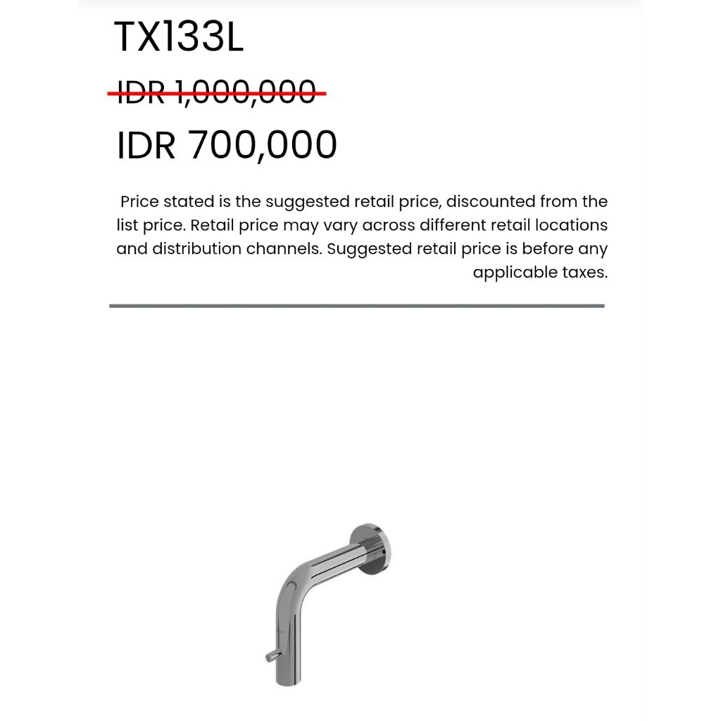 Kran Wudhu || Kran Spout Toto TX133L Baru