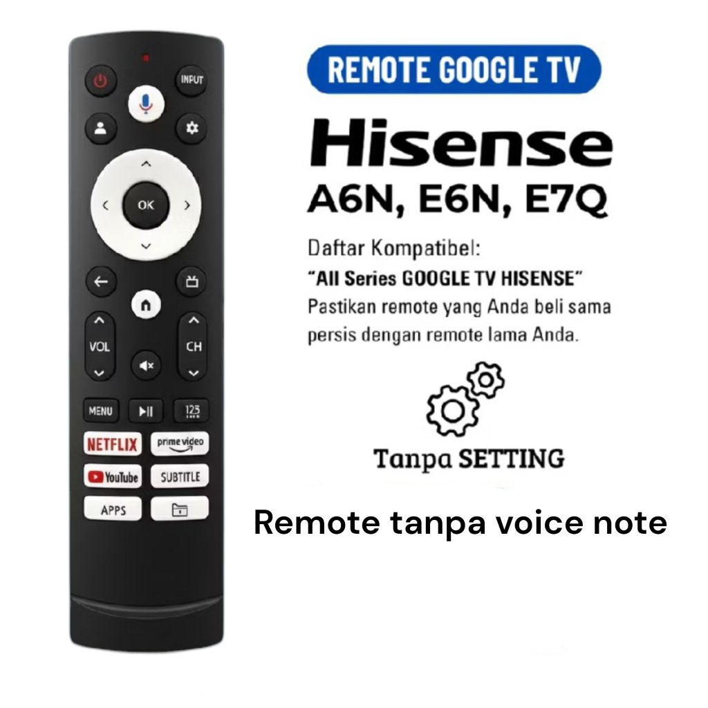 Remote tv Hisense android tv