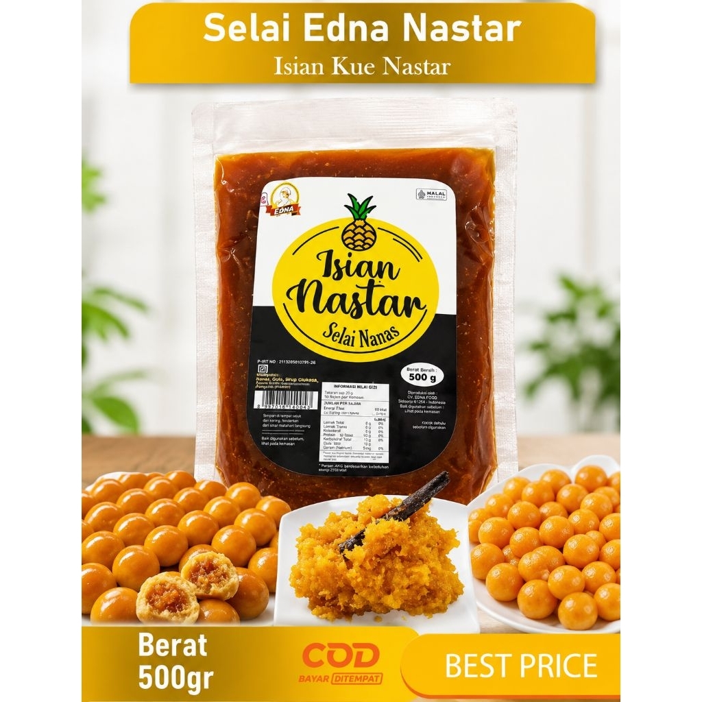 Selai Nastar Edna rasa nanas 500g -  Rasa Nanas Asli