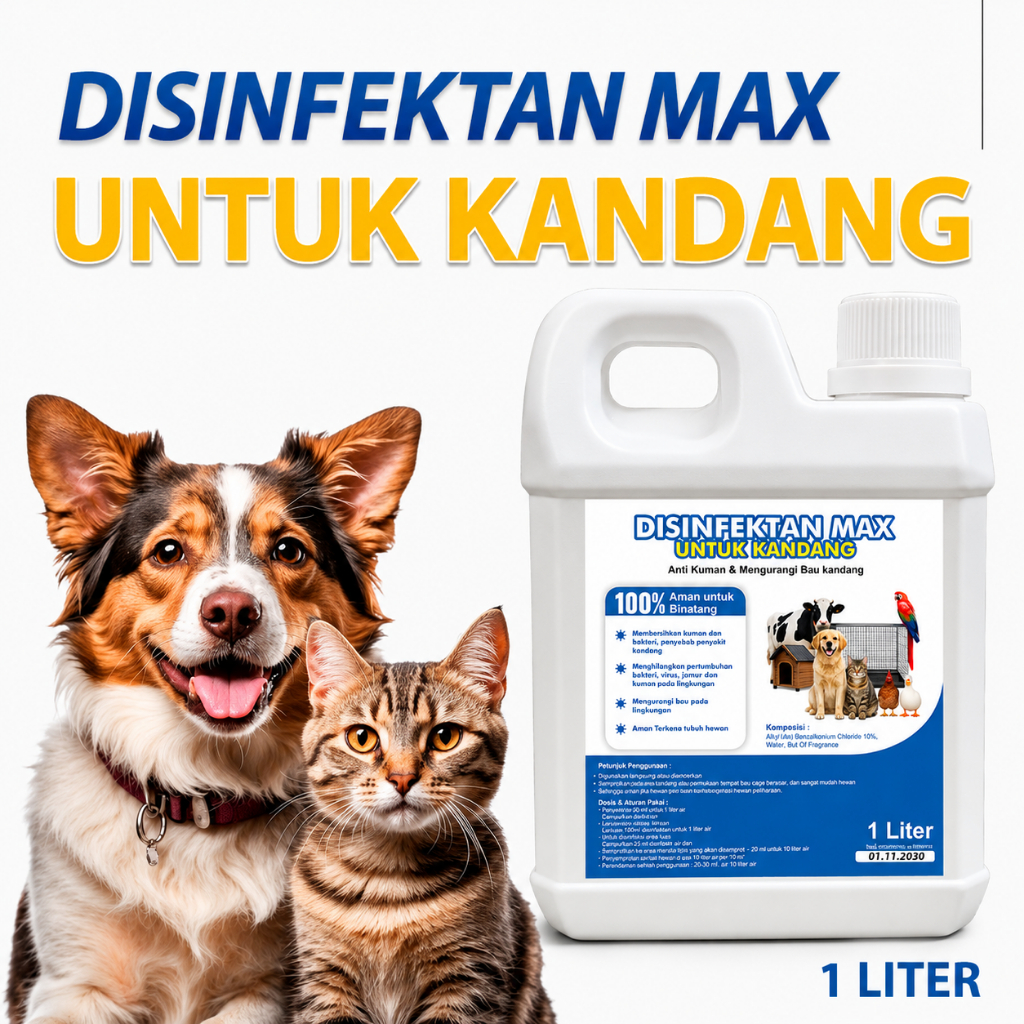 Disinfektan MAX kandang 1LT Desinfektan PMK - Desinfektan Ruangan - Desinfektan Kandang Sapi -