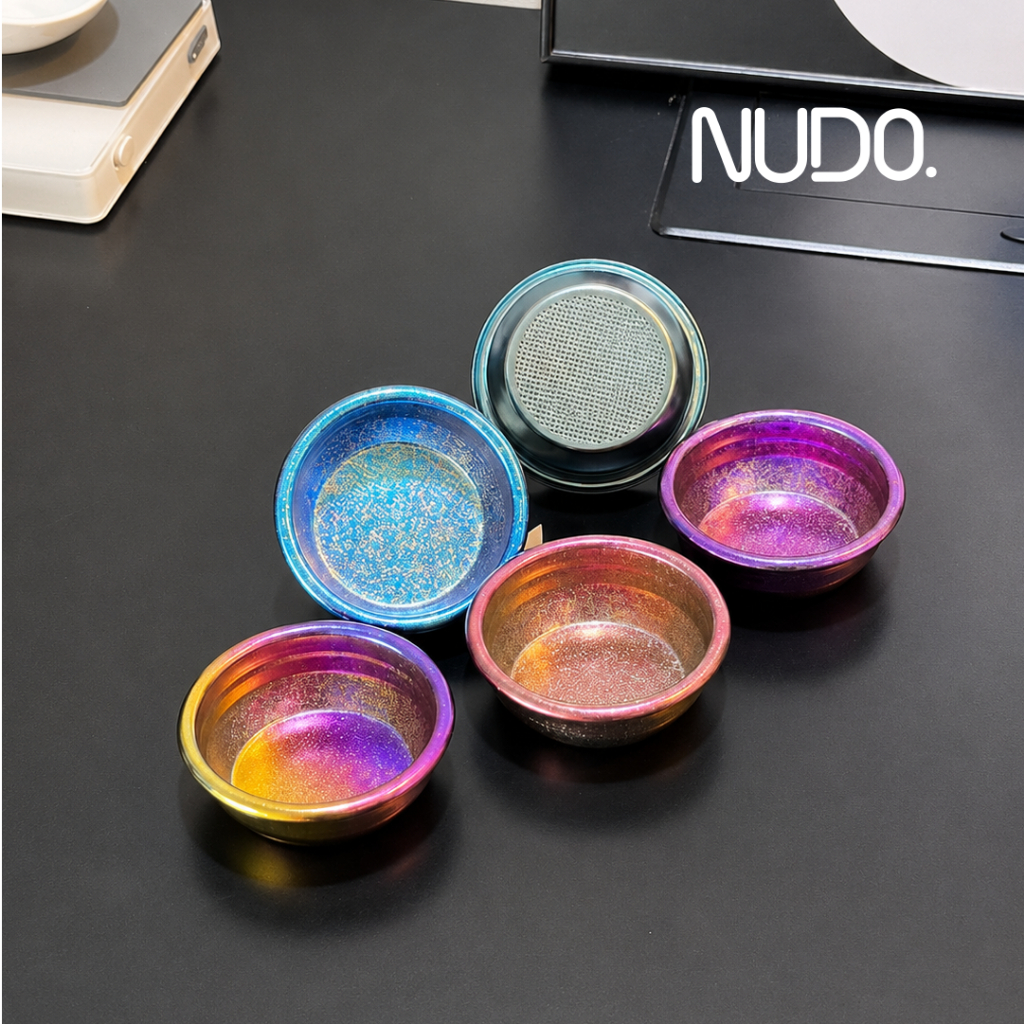Nudo Lab Iridescent Titanium Portafilter Basket 58mm - Kopi Espresso Portafilter Basket
