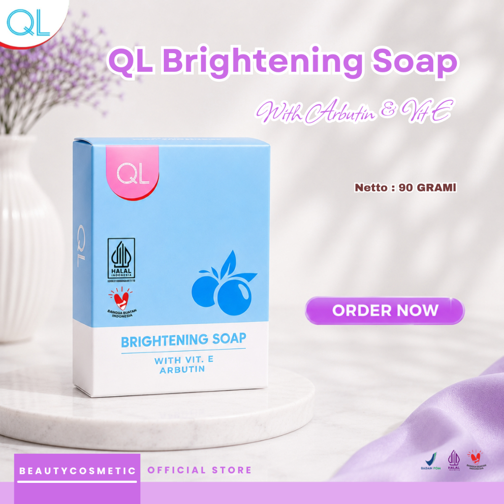 Sabun cuci muka brightening  mencerahkan kulit wajah Ql cosmetic 90gr
