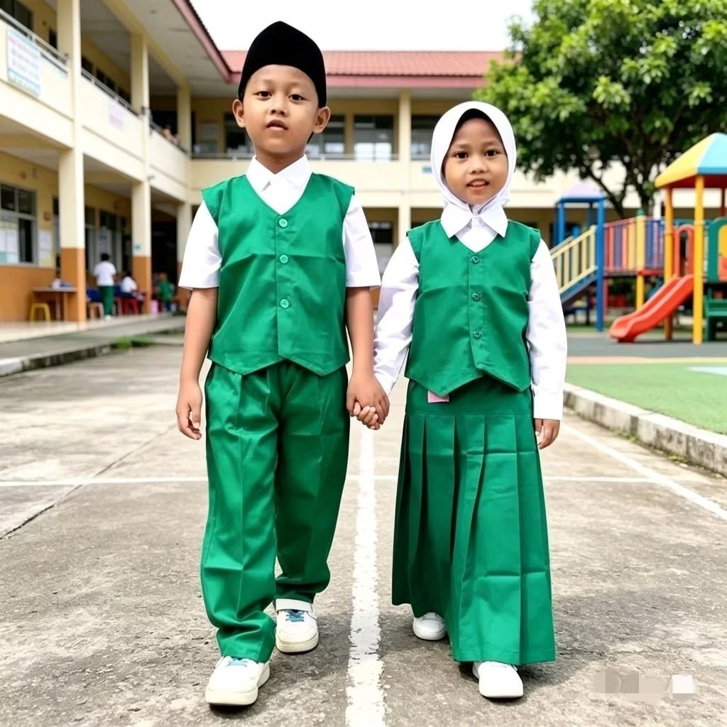 ROMPI CELANA ANAK TK HIJAU (ROK,CELANA,ROMPI ANAK)