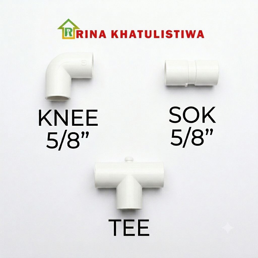 Knee, Tee, Sok ukuran 5/8 untuk Paralon Listrik | Sambungan Paralon Listrik | Sambungan Pipa Listrik