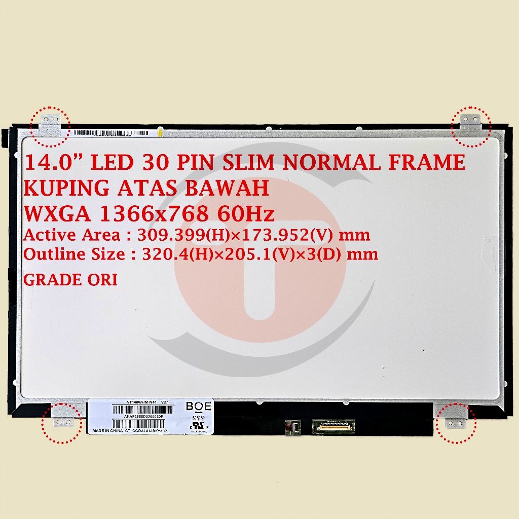 LCD LED Untuk Asus Vivobook A442 A450 A456 A456U A456UF A456UR A456UQ X456U X456UA X456UB X456UF X45