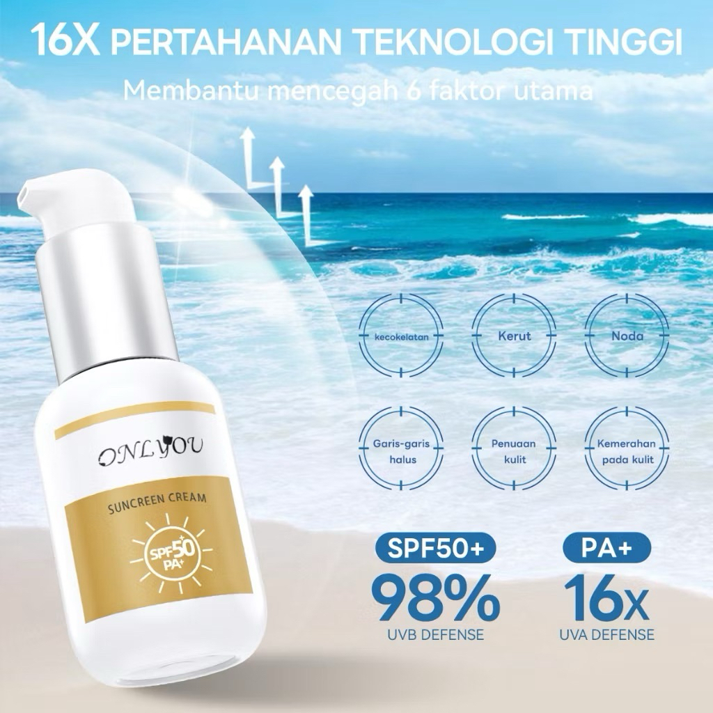 ONLYOU Suncreen Cream SPF50+PA+Tabir surya Skincare Sunblock
