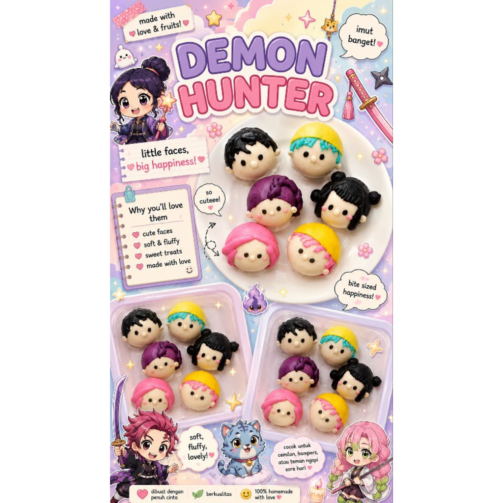bakpao karakter Frozen Demon Hunter (coklat)