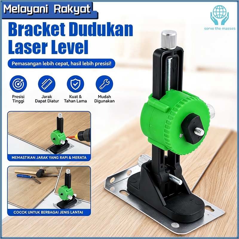 Dudukan Waterpass Laser, Penyangga Waterpass Laser Pasang Dinding Ukuran 1/4 Inci, Aksesori Adaptor 