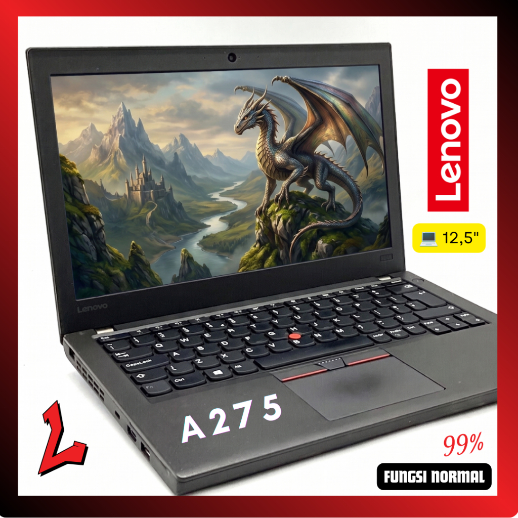 ThinkPad A275 AMD PRO A12 A10 RAM 8GB / 256GB SSD Laptop Lenovo Minus Bekas Second Seken Mouse Touch