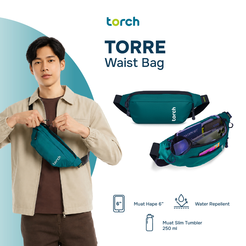 TORCH Torre Tas Pinggang Selempang Konser Ringan Anti Air Pria Wanita - Waist Bag Waterproof