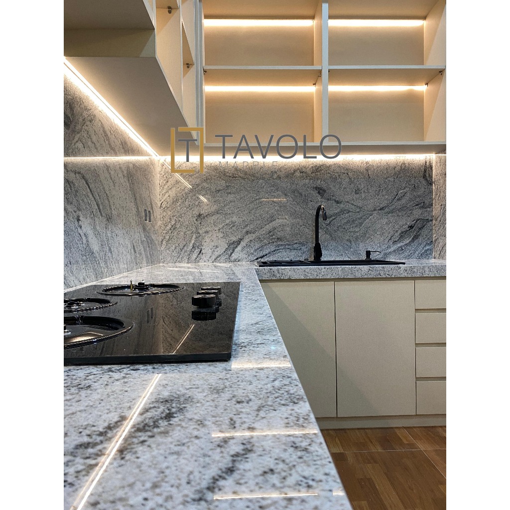 VISCON WHITE | GRANIT VISCON WHITE | GRANIT PUTIH IMPORT | BIG SLAB GRANITE | TOP TABLE KITCHEN | BA