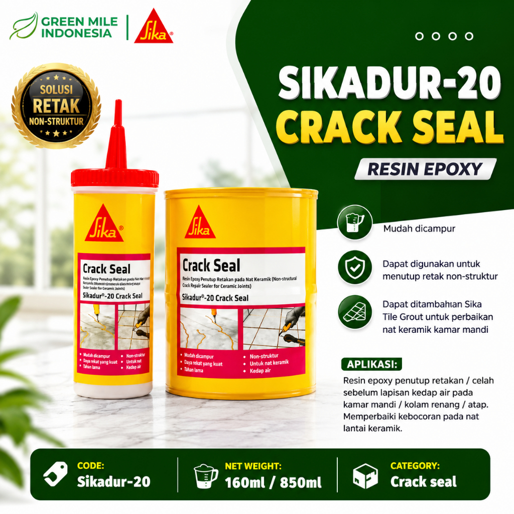 SIKA Sikadur 20 Crack Seal Penutup Retak Beton Perekat 850ml [FULL PACK]