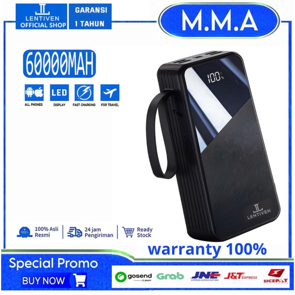 LINTEVEN POWERBANK 60000MAH FAST CHARGING 4 USB