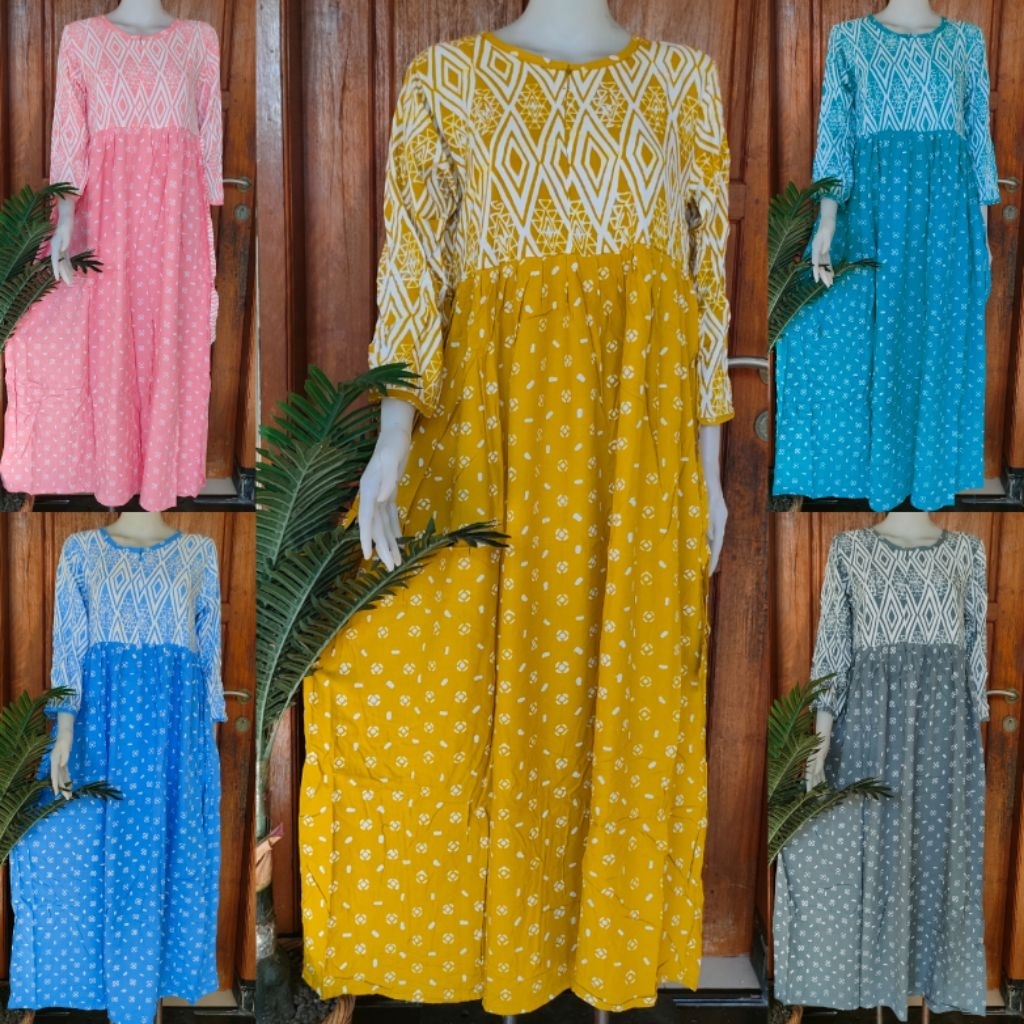 LD 100 DASTER PANJANG BATIK HUZA PEKALONGAN BUSUI FRIENDLY || L WIRU