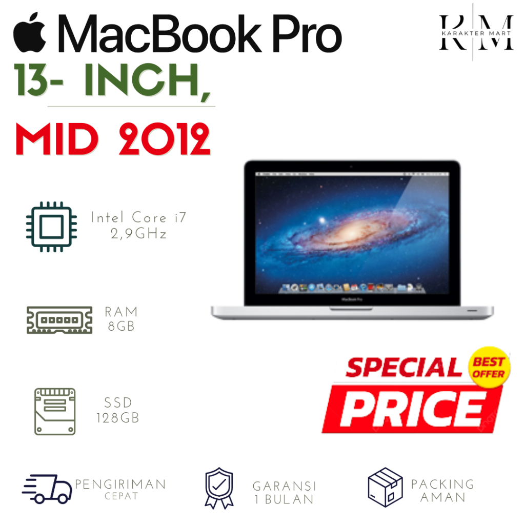Harga Murah Macbook Pro 13 inch Core i7 Ram 8GB SSD Garansi