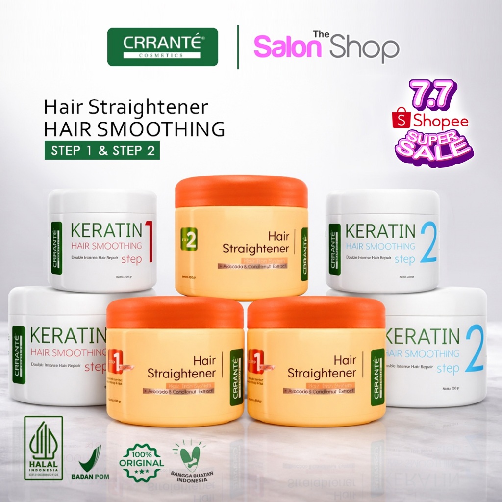 Crrante Hair Straightener Step 1 | Step 2 Opti Straight Pelurus Rambut Rebonding Smoothing | gdkd01