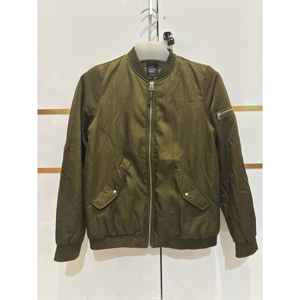 Jaket bomber Zara trf dark green