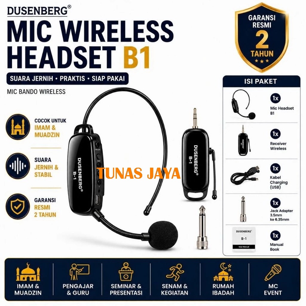 Mic imam Wireless DUSENBERG B1 / B-1 Bando Wireless Connect Amplifier Toa