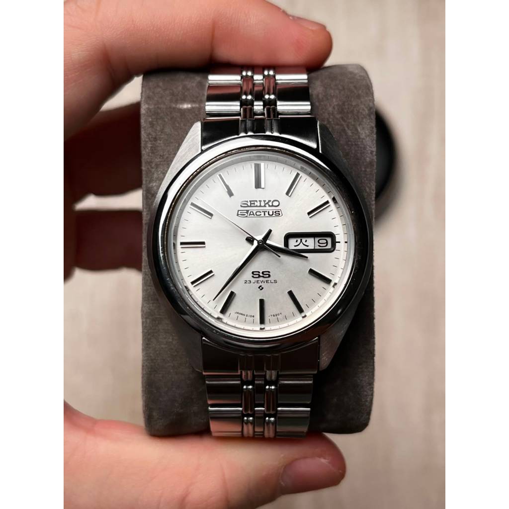 SEIKO 5ACTUS SS WHITE DIAL 6106-7480