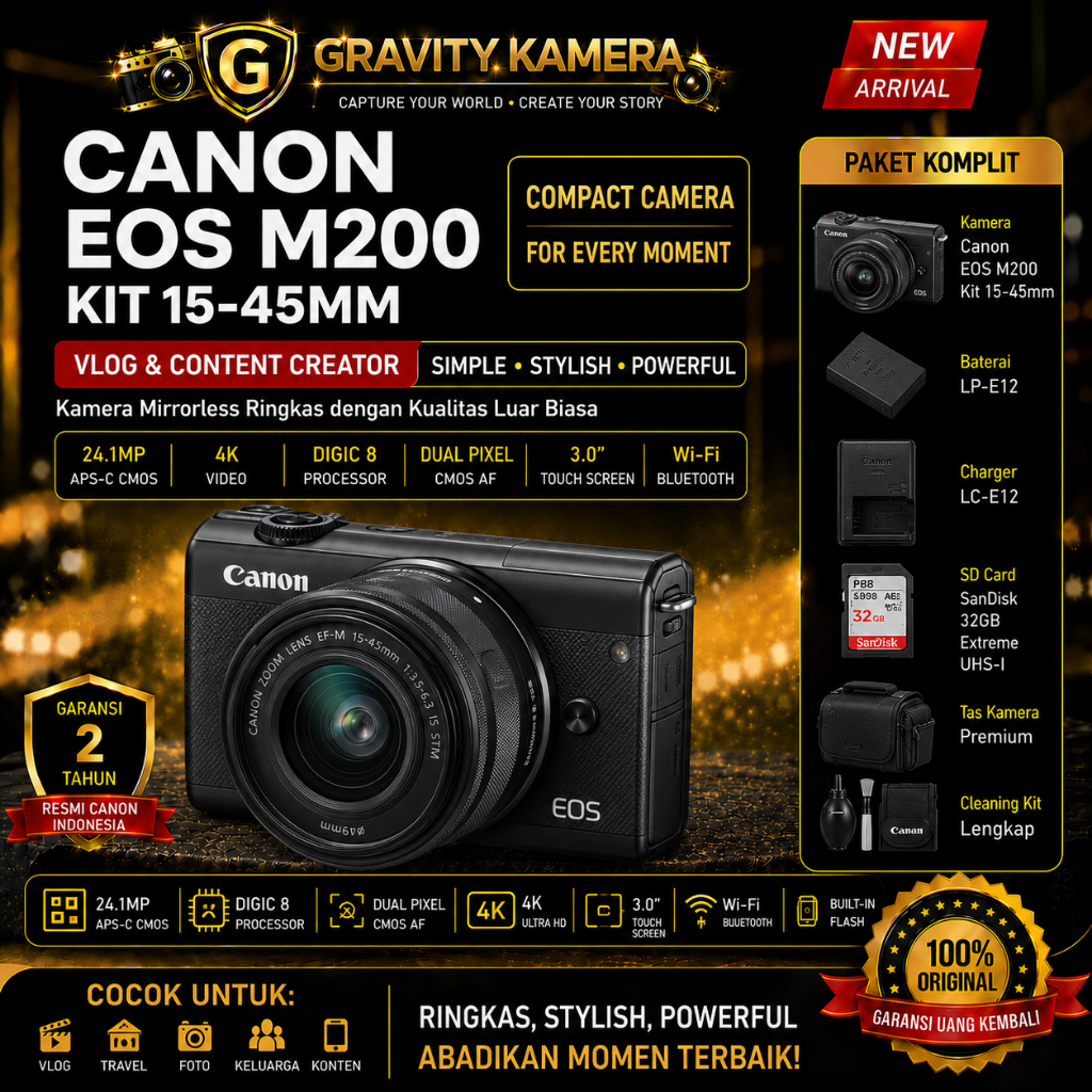 CANON EOS M200 KIT 15-45MM / CANON M200 KIT 15-45MM