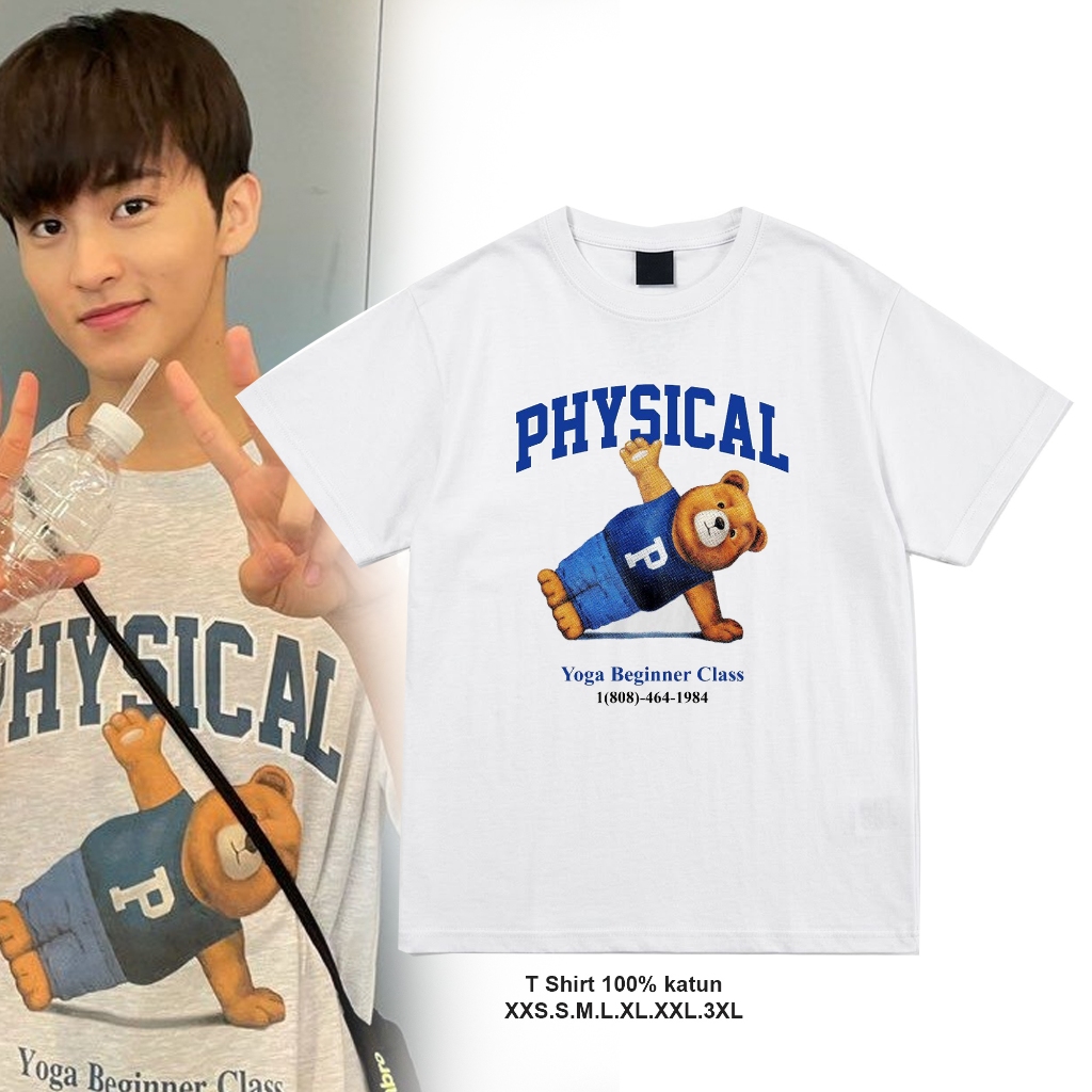 kaos korean mark lee nct physcal bear yoga 100% katun combat S-3XL