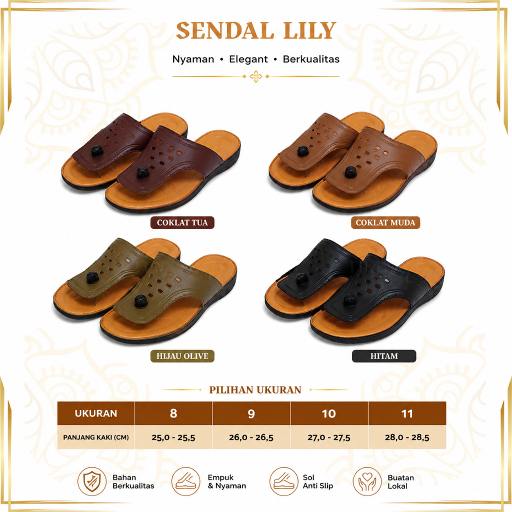 Sandal Jepit Antik Lily Clasic Original Size 8-11 Termurah Terlaris Sandal Jadul Pitung lili 2000 / 